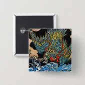 クールな東洋の日本の古代伝説のドラゴン 缶バッジ (正面&裏面)