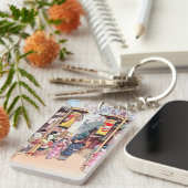 クールな東洋の日本の国のフェスティバルの絵画 キーホルダー (正面右)