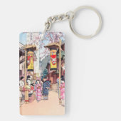 クールな東洋の日本の国のフェスティバルの絵画 キーホルダー (裏面)