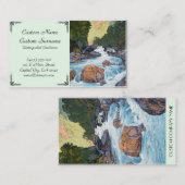 クールな東洋の日本の森林川の石のhangaの芸術 名刺 (正面/裏面)