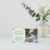 クールな東洋の日本の森林川の石のhangaの芸術 名刺 (スタンド正面)