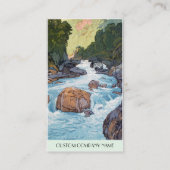 クールな東洋の日本の森林川の石のhangaの芸術 名刺 (裏面)