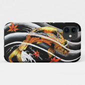 クールな東洋の日本の金ゴールドの幸運なコイの魚の入れ墨 Case-Mate iPhoneケース (裏面(横))