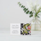 クールな東洋の日本の黒いインク幸運なコイの魚 名刺 (スタンド正面)