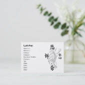 クールな東洋の日本の黒いインク幸運なコイの魚 名刺 (スタンド正面)