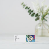 クールな東洋の日本のhokusaiの満月の滝 スキニー名刺 (スタンド正面)