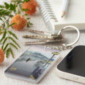 クールな東洋の日本のshiro夜雨shinobazu キーホルダー (正面右)