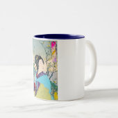 クールな東洋の日本のwoodprintのクラシックの芸者 ツートーンマグカップ (正面右)