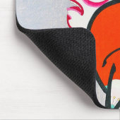 クールな東洋の日本のwoodprintのkabukiの武士 マウスパッド (コーナー)