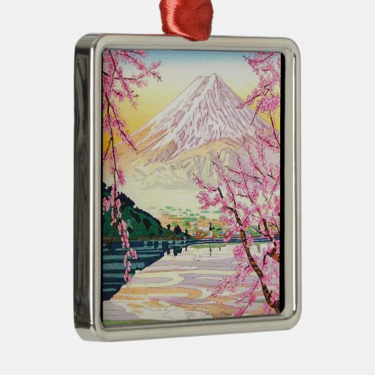 クールな東洋の日本人の富士の春の桜の芸術 メタルオーナメント (右)