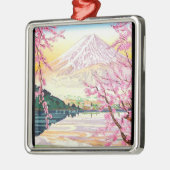 クールな東洋の日本人の富士の春の桜の芸術 メタルオーナメント (左)
