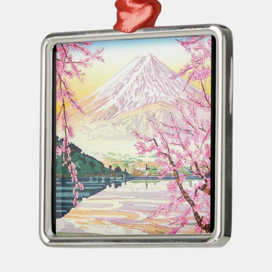 クールな東洋の日本人の富士の春の桜の芸術 メタルオーナメント (左)