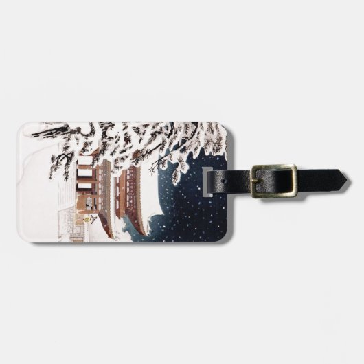 クールな東洋の日本人のHasui Kawaseの冬の景色 ラゲッジタグ (正面横)