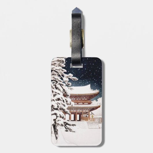 クールな東洋の日本人のHasui Kawaseの冬の景色 ラゲッジタグ (裏面縦)