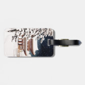 クールな東洋の日本人のHasui Kawaseの冬の景色 ラゲッジタグ (裏面横)