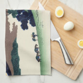 クールな東洋の日本人のHokusai富士の眺めの景色 キッチンタオル (四つ折り)