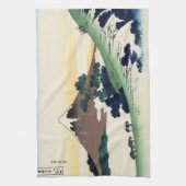 クールな東洋の日本人のHokusai富士の眺めの景色 キッチンタオル (縦)