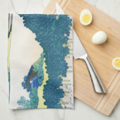 クールな東洋の日本人のHokusai富士の眺めの景色 キッチンタオル (四つ折り)