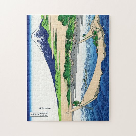 クールな東洋の日本人のHokusai富士の眺めの景色 ジグソーパズル (縦)