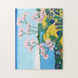 クールな東洋の日本人のHokusai富士の眺めの景色 ジグソーパズル