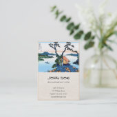 クールな東洋の日本人のHokusai富士の眺めの景色 名刺 (スタンド正面)