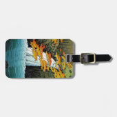 クールな東洋の日本人のKawase Senjuの滝の芸術 ラゲッジタグ (正面横)