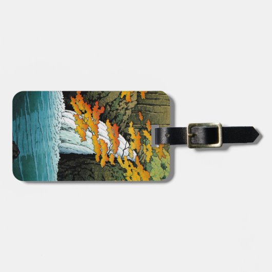 クールな東洋の日本人のKawase Senjuの滝の芸術 ラゲッジタグ (正面横)