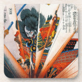 クールな東洋の日本人のKunioshiの武士の戦士 コースター (正面)