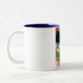 クールな東洋の日本人のShunsen Kabuki俳優の芸術 ツートーンマグカップ (左)