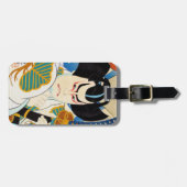 クールな東洋の日本人のShunsen Kabuki俳優の芸術 ラゲッジタグ (正面横)