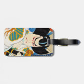 クールな東洋の日本人のShunsen Kabuki俳優の芸術 ラゲッジタグ (裏面横)