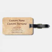 クールな東洋の朝の水彩画山の景色 ラゲッジタグ (裏面横)