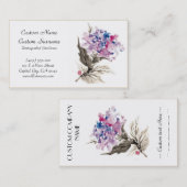 クールな東洋の漢籍の水彩画の花 名刺 (正面/裏面)