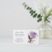 クールな東洋の漢籍の水彩画の花 名刺 (スタンド正面)