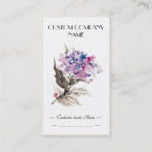 クールな東洋の漢籍の水彩画の花 名刺 (裏面)
