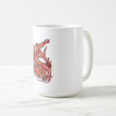クールな東洋の赤いドラゴンの入れ墨 コーヒーマグカップ (正面右)