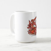 クールな東洋の赤いドラゴンの入れ墨 コーヒーマグカップ (正面左)