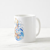 クールな東洋の金ゴールドのコイのコイの魚水入れ墨 コーヒーマグカップ (正面右)