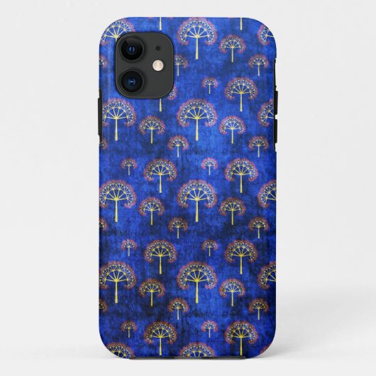 クールな東洋の青い日本人の抽象芸術の木のインディゴ Case-Mate iPhoneケース (裏面)