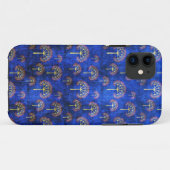 クールな東洋の青い日本人の抽象芸術の木のインディゴ Case-Mate iPhoneケース (裏面(横))