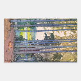 クールな東洋のjapanseの吉田のタケ森林芸術 長方形シール