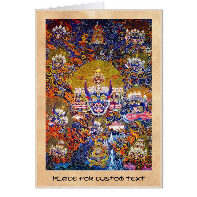 クールな東洋のtangkaのYamantakaの死の神の入れ墨 (正面)