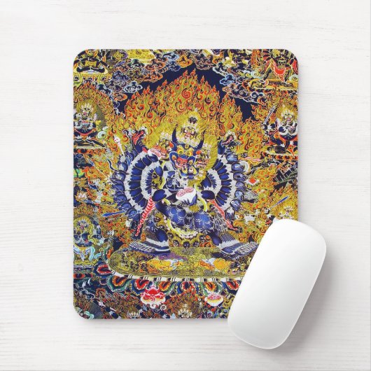 クールな東洋のtangkaのYamantakaの死の神の入れ墨 マウスパッド (マウス)