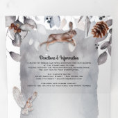 クールな森のウェディング 三つ折り招待状 (内部最初)