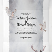 クールな森のウェディング 三つ折り招待状 (内部中)