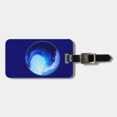 クールな波のスタイルの青い波 ラゲッジタグ (正面横)