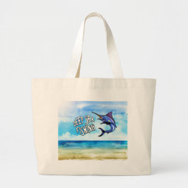 クールな深海釣り海洋 ラージトートバッグ