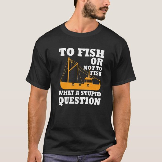 クールな漁船・漁師・釣り船のデザイン Tシャツ (正面)