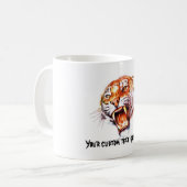 クールな漫画の入れ墨の記号のとどろくトラの頭部 コーヒーマグカップ (正面左)