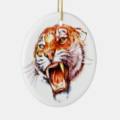 クールな漫画の入れ墨の記号のとどろくトラの頭部 セラミックオーナメント (右)
